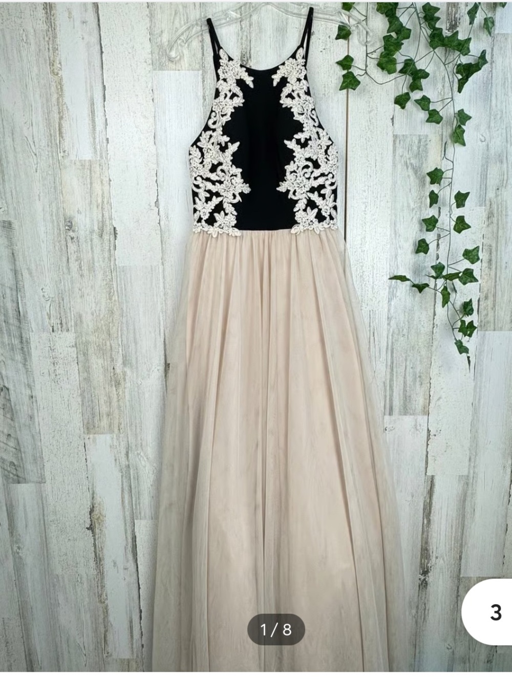 Blondie Nites Y2K Black Bodice with Blush Tulle Skirt Prom Dress Size 0